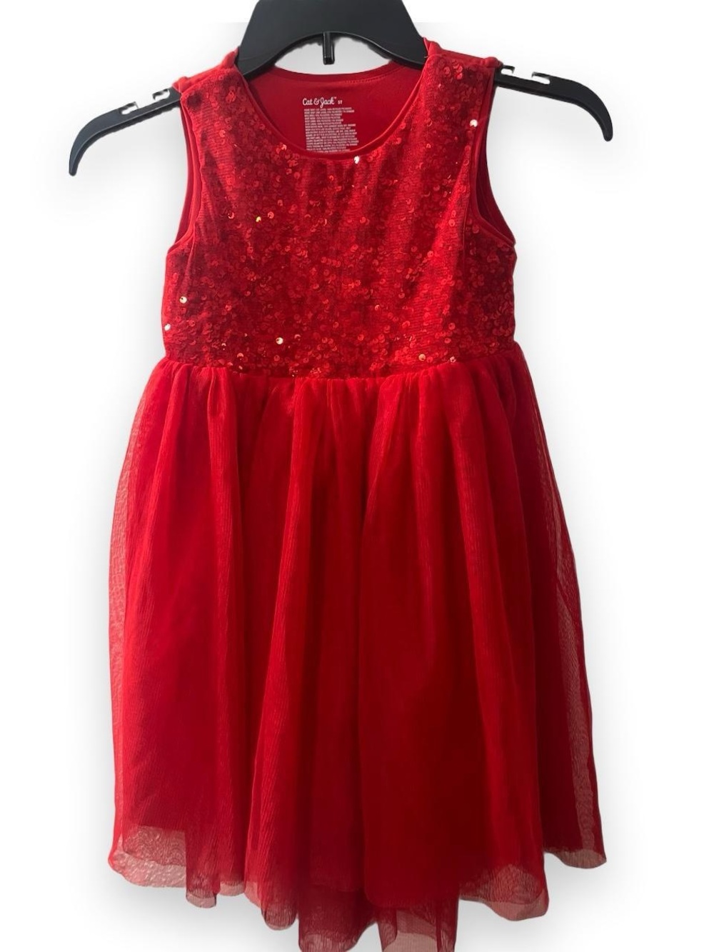 Cat & Jack Red Sequin Tulle Dress for Girls